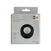 Spot LED 5W Sobrepor Redondo Authentic 3000K Preto Avant