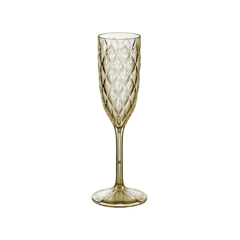 Taça Champagne 200ml Glamour Plástico Ambar Plasutil