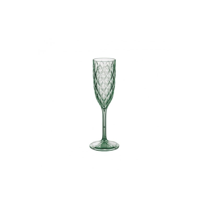 Taça Champagne Glamour Plástico Verde Plasutil