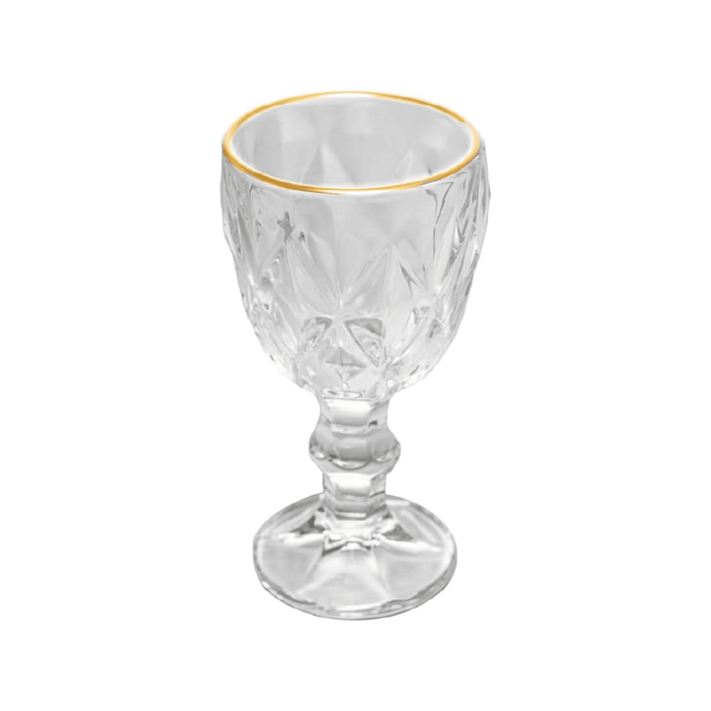 Taça de Licor de Vidro com Fio de Ouro Diamond 60ml Lyor