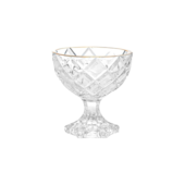 Taça de Sobremesa de Vidro Deli Diamond com Fio de Ouro 170ml Lyor