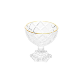 Taça de Sobremesa de Vidro Deli Diamond com Fio de Ouro 170ml Lyor
