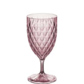 Taça para Água Glamour 380ml Plástico Rosa Plasútil 