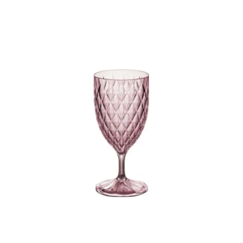 Taça para Água Glamour 380ml Plástico Rosa Plasútil 