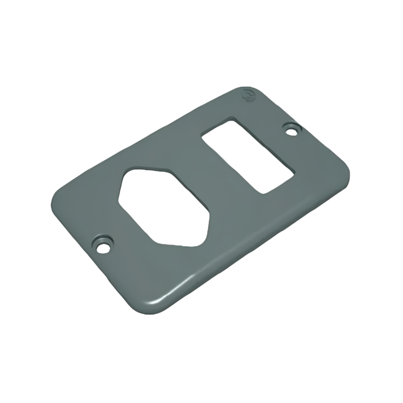 Tampa 1 Tomada + 1 Interruptor Top Condulete Cinza Tigre