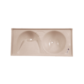 Tanque Duplo Fibra 120x51cm Bege Indimel