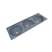 Tanque Granito Triplo 155x55cm T155 Cinza Real Decoralita