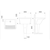 Tanque para Coluna GG 565x665cm Branco Celite 