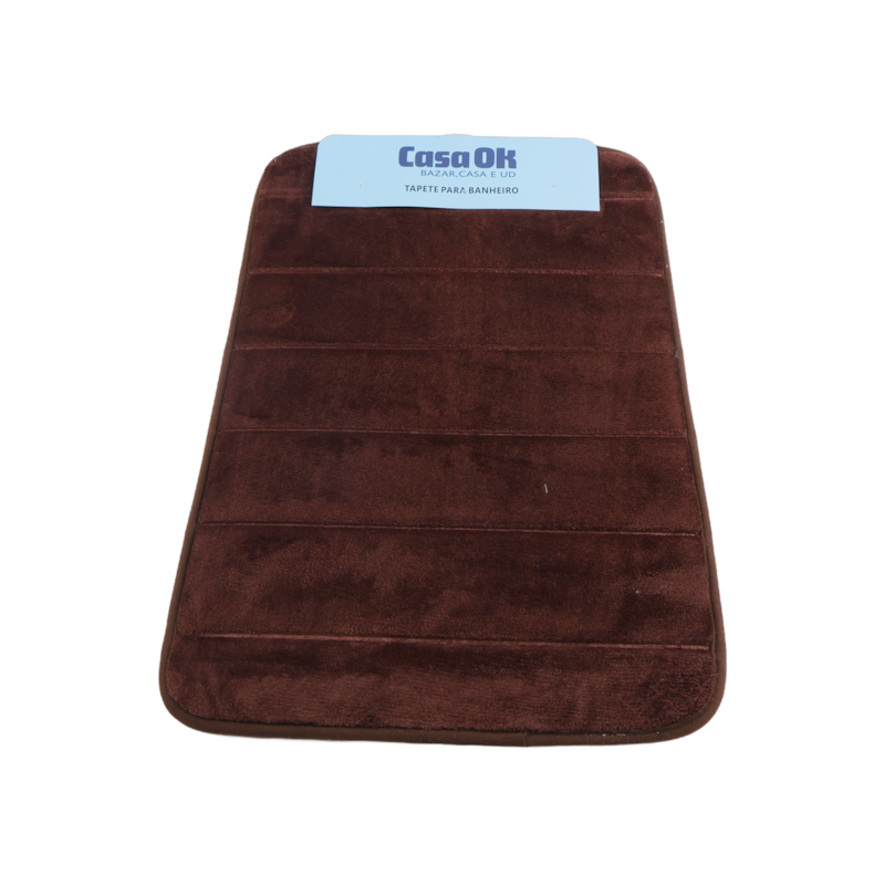 Tapete para Banheiro Macio 60x40cm Marrom Casa Ok