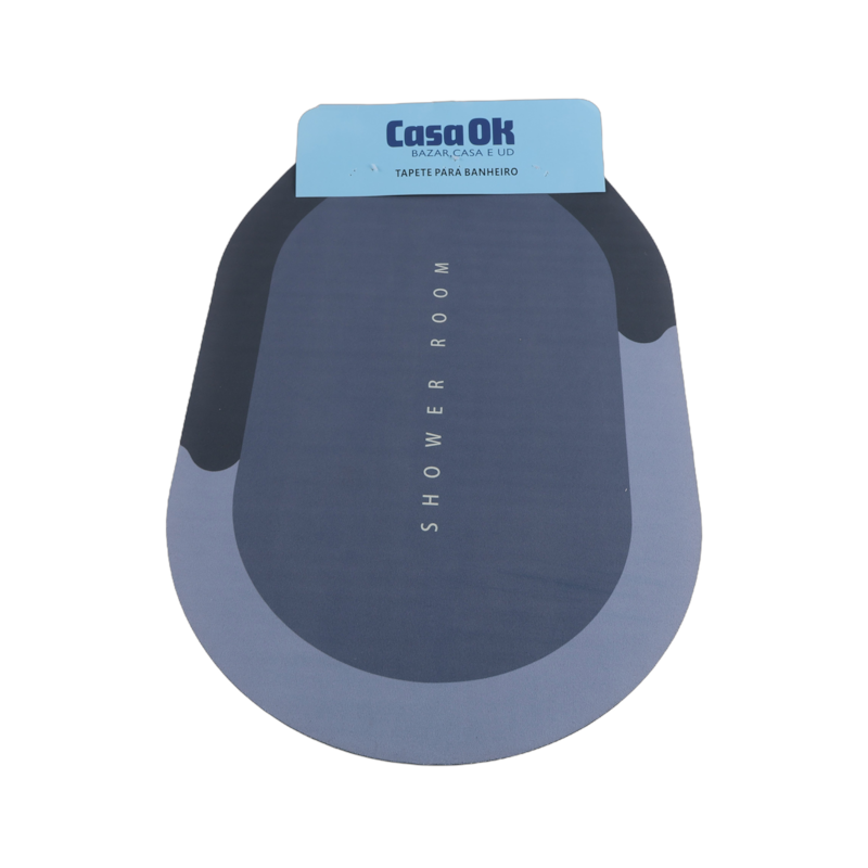 Tapete para Banheiro Super Absorvente Antiderrapante 60x40cm Cinza Azulado Casa Ok