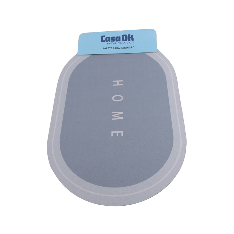 Tapete para Banheiro Super Absorvente Antiderrapante 60x40cm Cinza Casa Ok