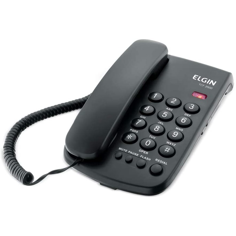 Telefone com Fio de Mesa Preto TCF 2000 Elgin