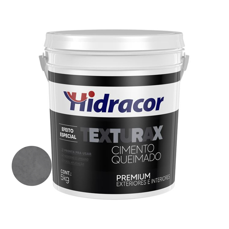 Texturax Cimento Queimado Cinza Escuro 5Kg Hidracor