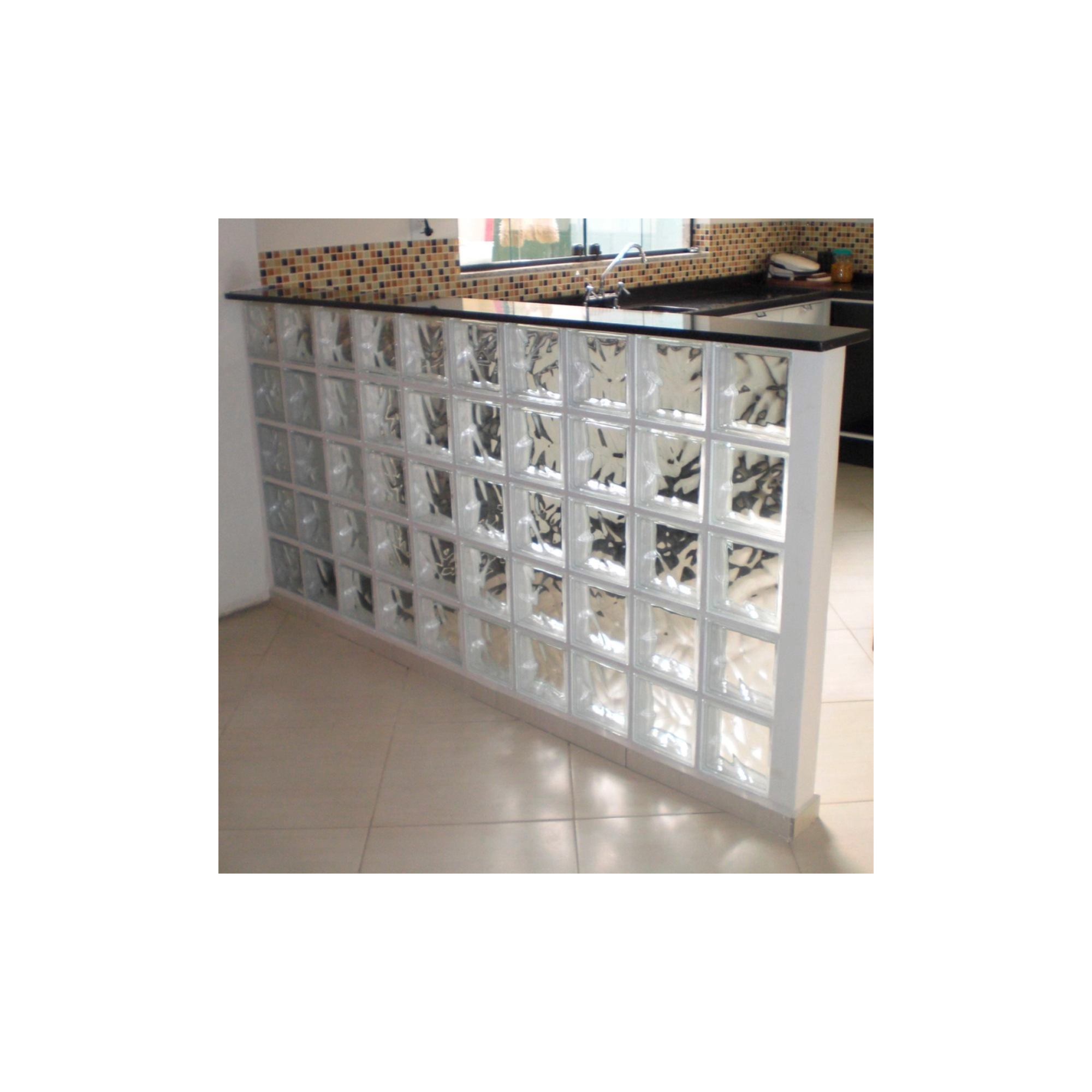 Tijolo de Vidro 19x19cm Wave Casa Ok - Apotiguar