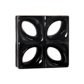 Tijolo Vazado Cobogó Folha Preto 25x25x8cm Cerâmica Martins Tijolo Vazado Cobogó Folha Preto 25x25x8cm Cerâmica Martins
