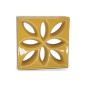Tijolo Vazado Cobogó Lótus Amarelo Girassol 25x25x8cm Cerâmica Martins Tijolo Vazado Cobogó Lótus Amarelo Girassol 25x25x8cm Cerâmica Martins