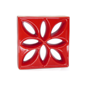 Tijolo Vazado Cobogó Lótus Vermelho 25x25x8cm Cerâmica Martins Tijolo Vazado Cobogó Lótus Vermelho 25x25x8cm Cerâmica Martins