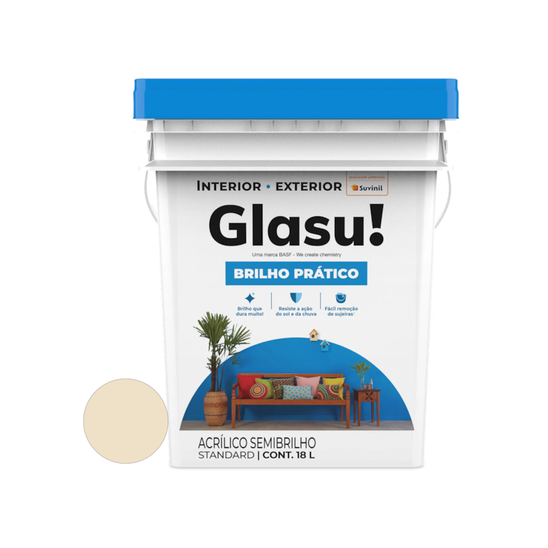 Tinta Acrílica Brilho Prático Areia 18L Glasu