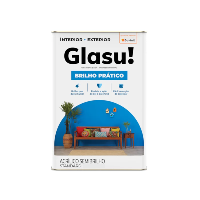 Tinta Acrílica Brilho Prático Semibrilho Base A 16L Glasu