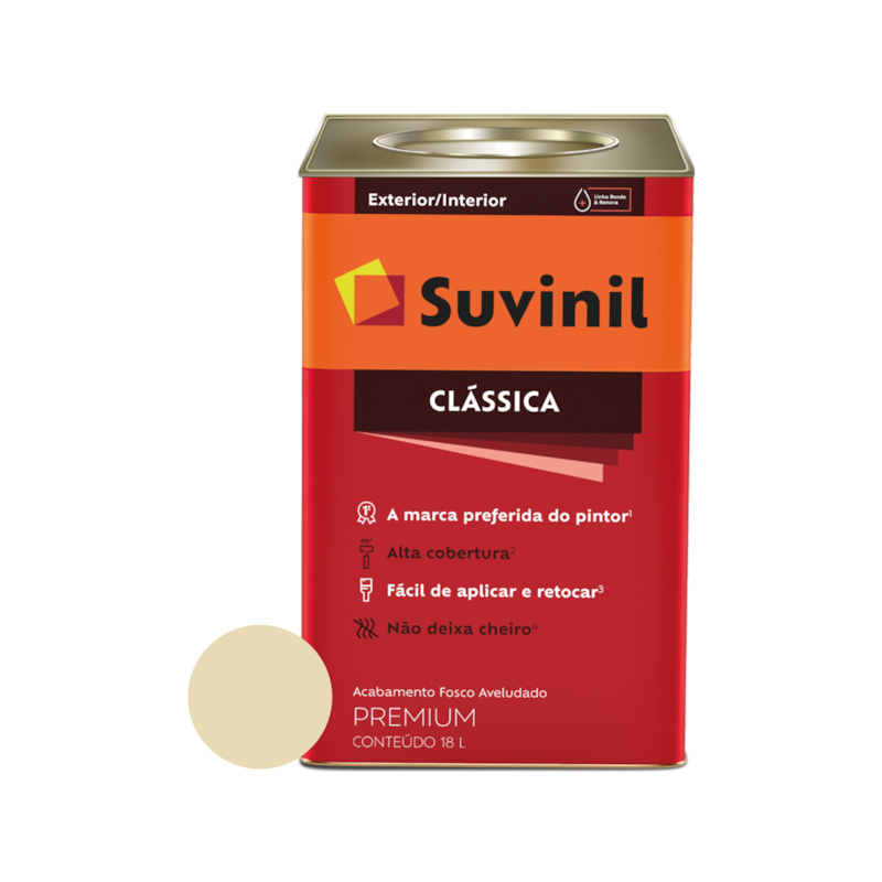 Tinta Acrílica Clássica Fosco Marfim 18L Suvinil