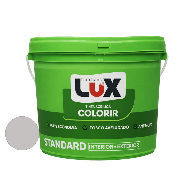 Tinta Acrílica Colorir Fosco Cinza Sereno 3L Lux
