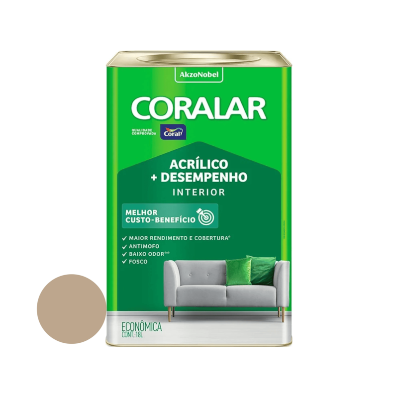  Tinta Acrílica Coralar Acrílica Camurça 18L Coral