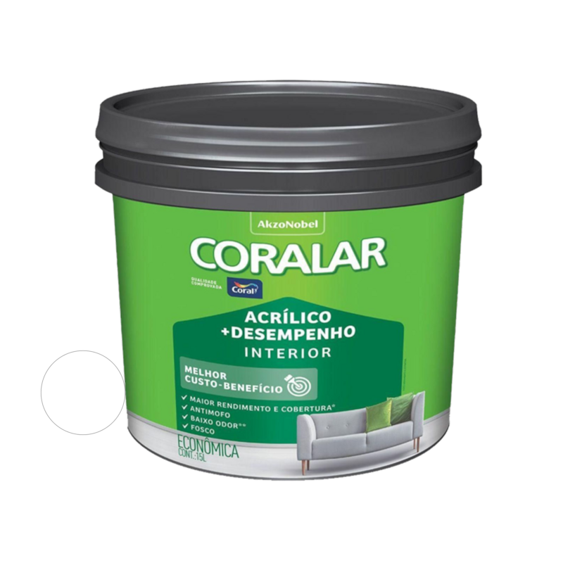 Tinta Acrílica Coralar Branco 15L Coral