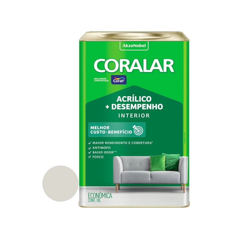  Tinta Acrílica Coralar Fosco Branco Gelo 18L Coral