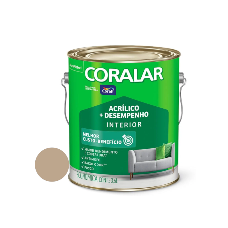  Tinta Acrílica Coralar Fosco Camurça 3,6L Coral