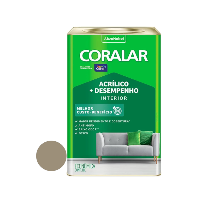  Tinta Acrílica Coralar Fosco Concreto 18L Coral