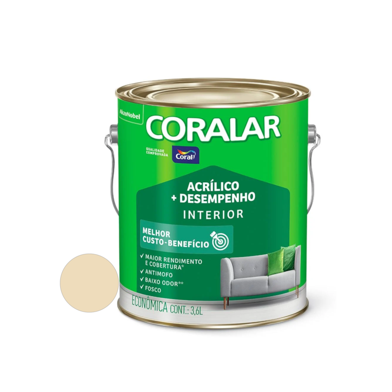  Tinta Acrílica Coralar Fosco Marfim 3,6L Coral