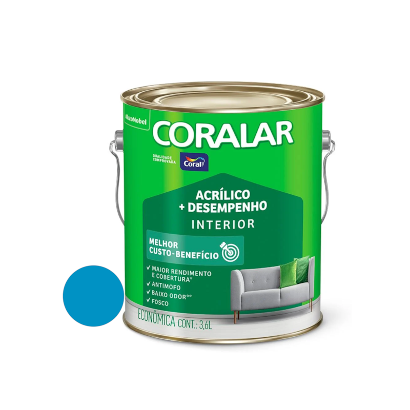  Tinta Acrílica Coralar Fosco Oceano 3,6L Coral