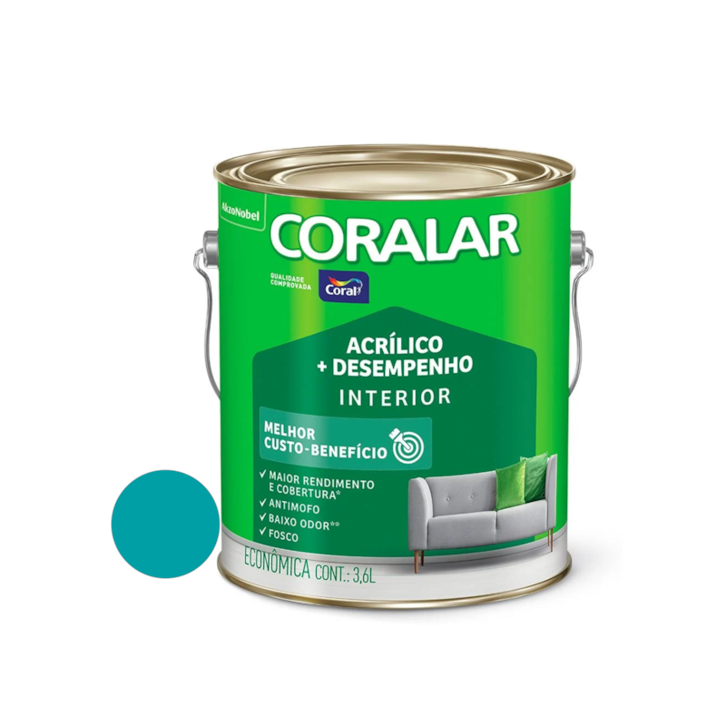  Tinta Acrílica Coralar Fosco Pavão 3,6L Coral