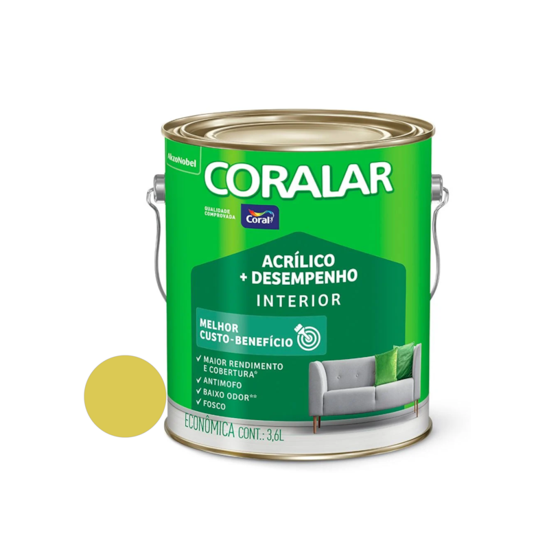  Tinta Acrílica Coralar Fosco Refresco 3,6L Coral