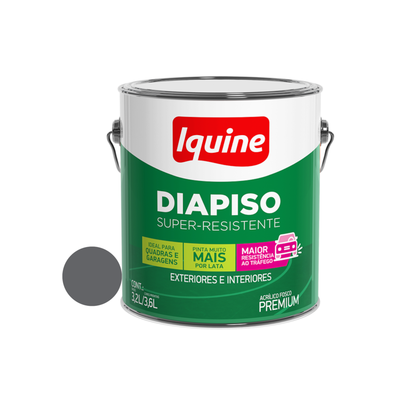 Tinta Acrílica Diapiso Fosco Cinza Médio 3,6L Iquine