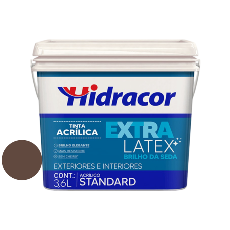 Tinta Acrílica Extralatex Seda Chocolate 3,6L Hidracor