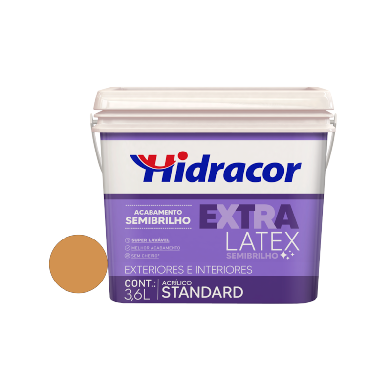 Tinta Acrílica Extralatex Semibrilho Ocre 3,6L Hidracor