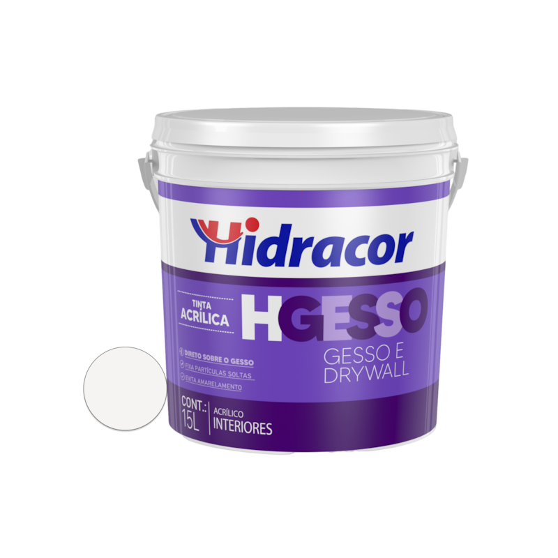 Tinta Acrílica Hgesso para Gesso e Drywall 15L Hidracor