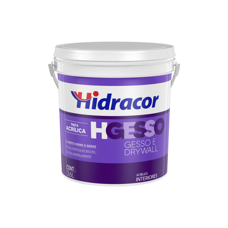 Tinta Acrílica Hgesso para Gesso e Drywall 3,6L Hidracor