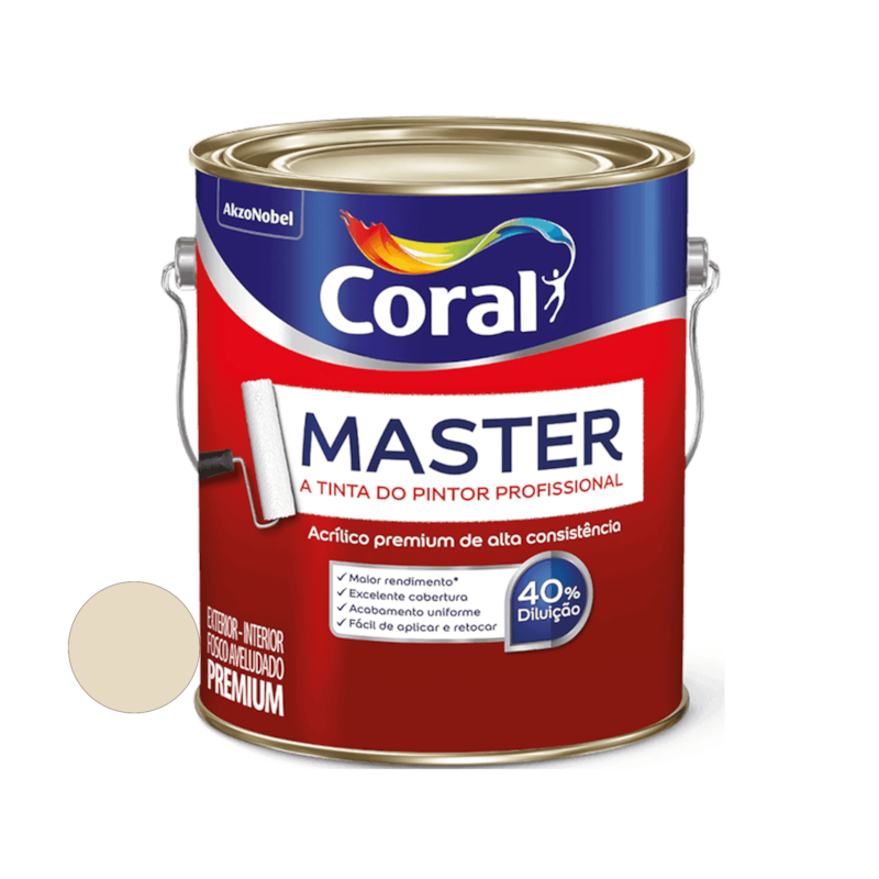 Tinta Acrílica Master Palha 3,6L Coral