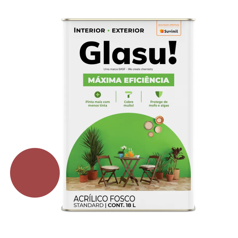 Tinta Acrílica Máxima Eficiência Urucum 18L Glasu
