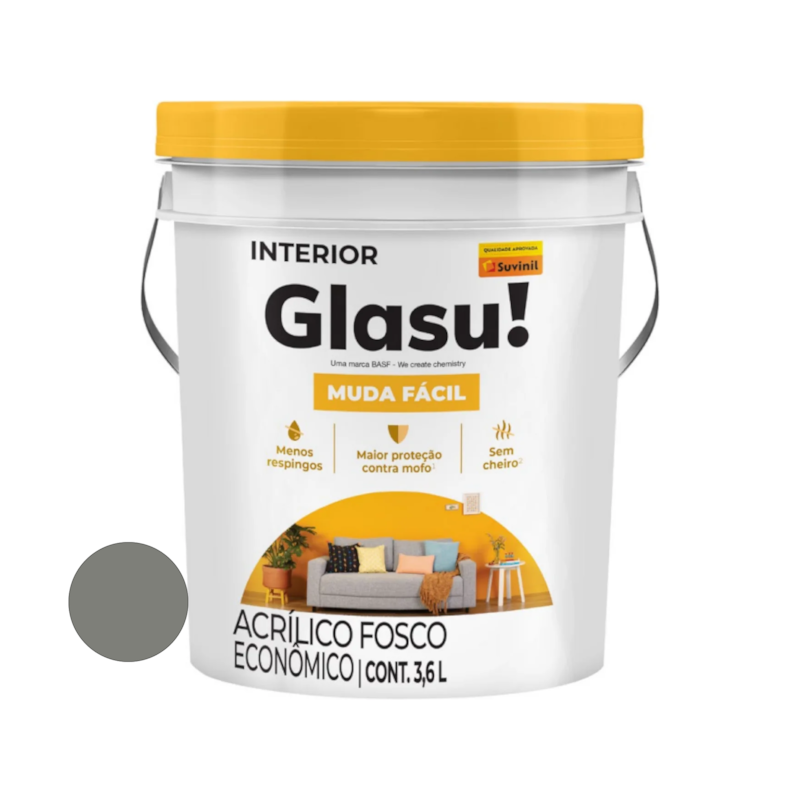 Tinta Acrílica Muda Fácil Lâmina Afiada 3,6L Glasu