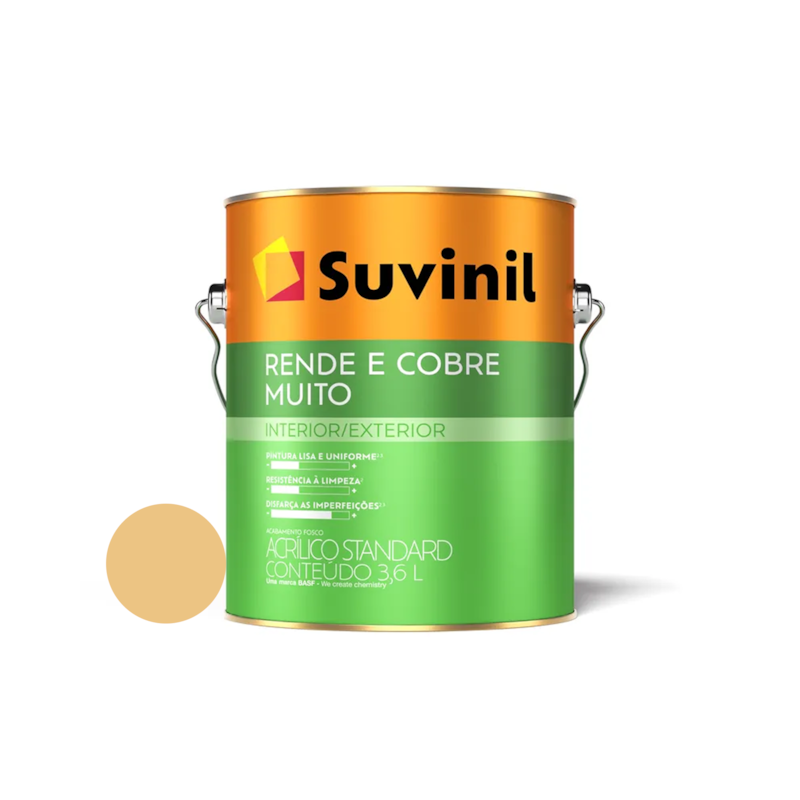 Tinta Acrílica Rende e Cobre Muito Fosco Cromo Suave 3,6L Suvinil