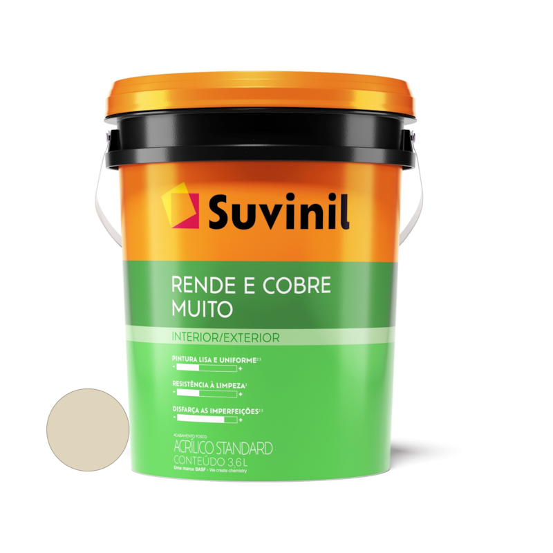 Tinta Acrílica Rende e Cobre Muito Palha 3,6L Suvinil