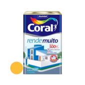 Tinta Acrílica Rende Muito Fosco Amarelo Frevo 18L Coral  Tinta Acrílica Rende Muito Fosco Amarelo Frevo 18L Coral