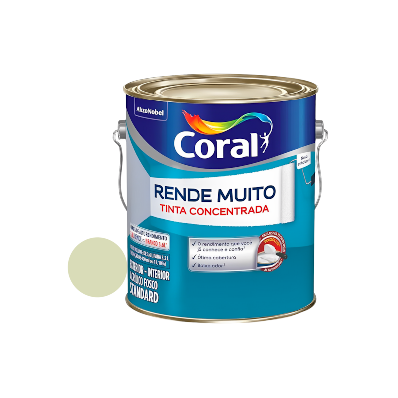 Tinta Acrílica Rende Muito Fosco Capim Limão 3,2L Coral