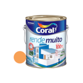 Tinta Acrílica Rende Muito Fosco Laranja Citrico 3,6L Coral  Tinta Acrílica Rende Muito Fosco Laranja Citrico 3,6L Coral
