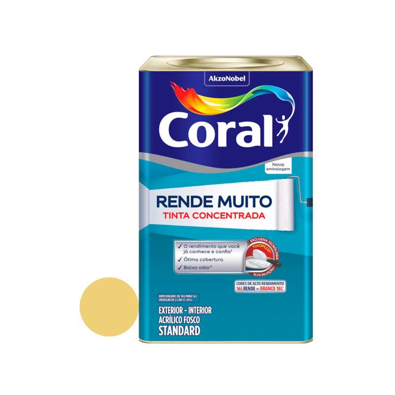 Tinta Acrílica Rende Muito Fosco Sino 16L Coral