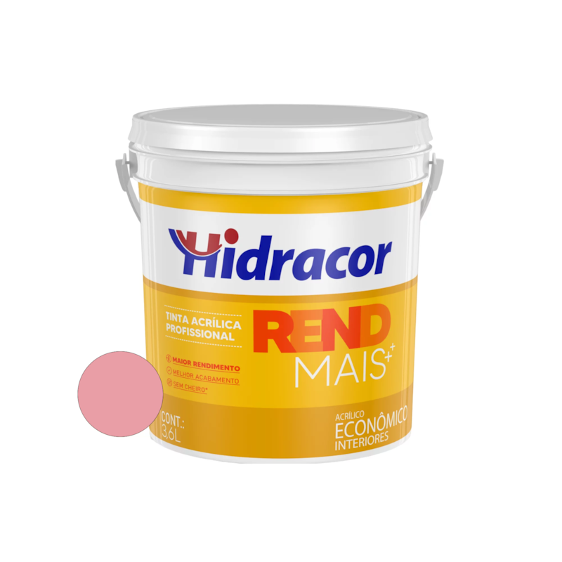 Tinta Acrílica Rendmais Rosa Grena 3,6L Hidracor