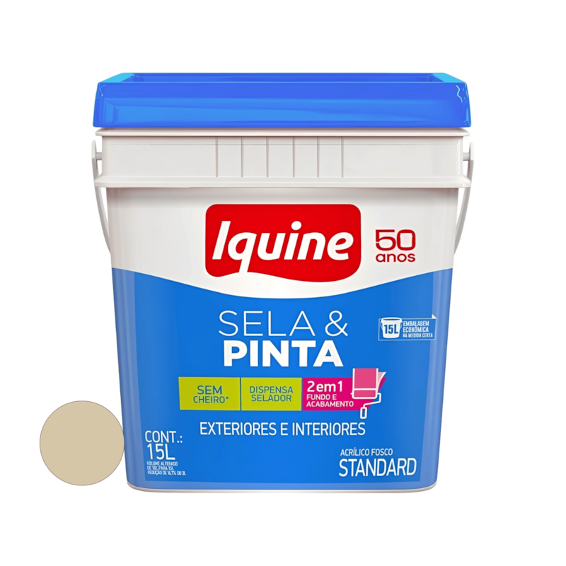 Tinta Acrílica Sela e Pinta Areia 15L Iquine